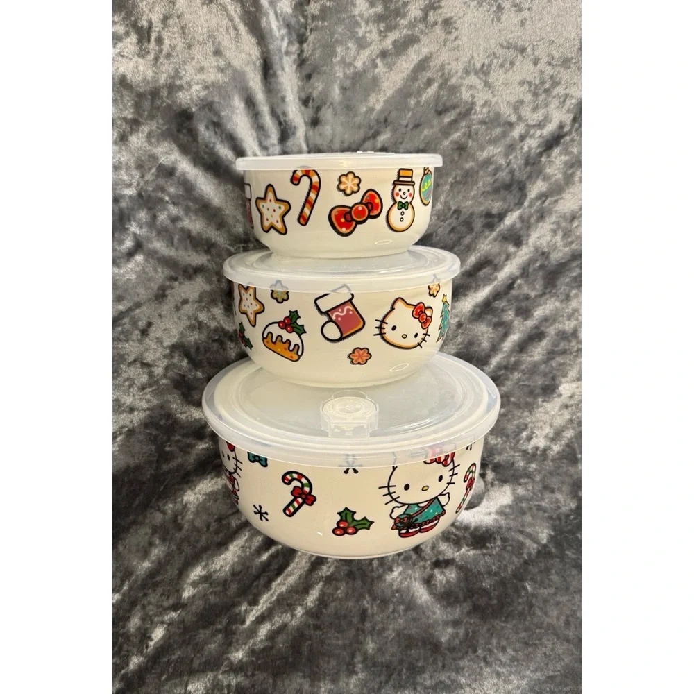 Hello Kitty White Storage Container Trio - Picture 1 of 1